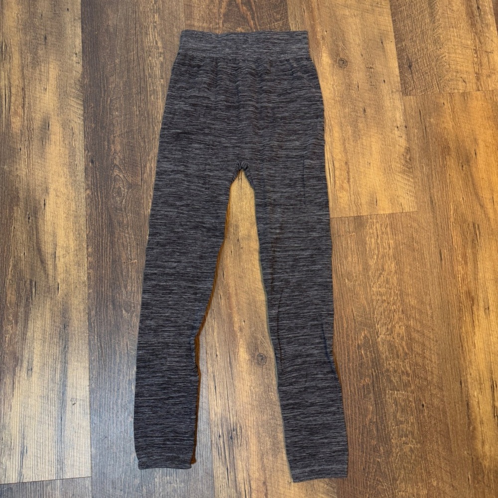 Gold‎ Medal Fleece Lined Space Dye Leggings Charcoal Gray Womens SM New